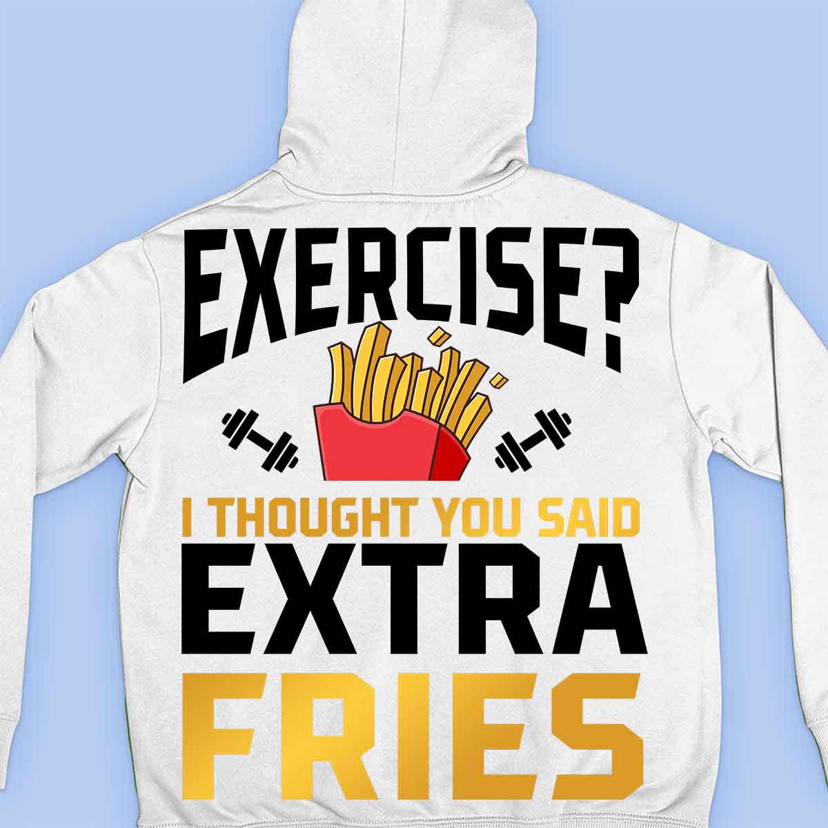 Oefening - Premium hoodie, uniseks rugafdruk