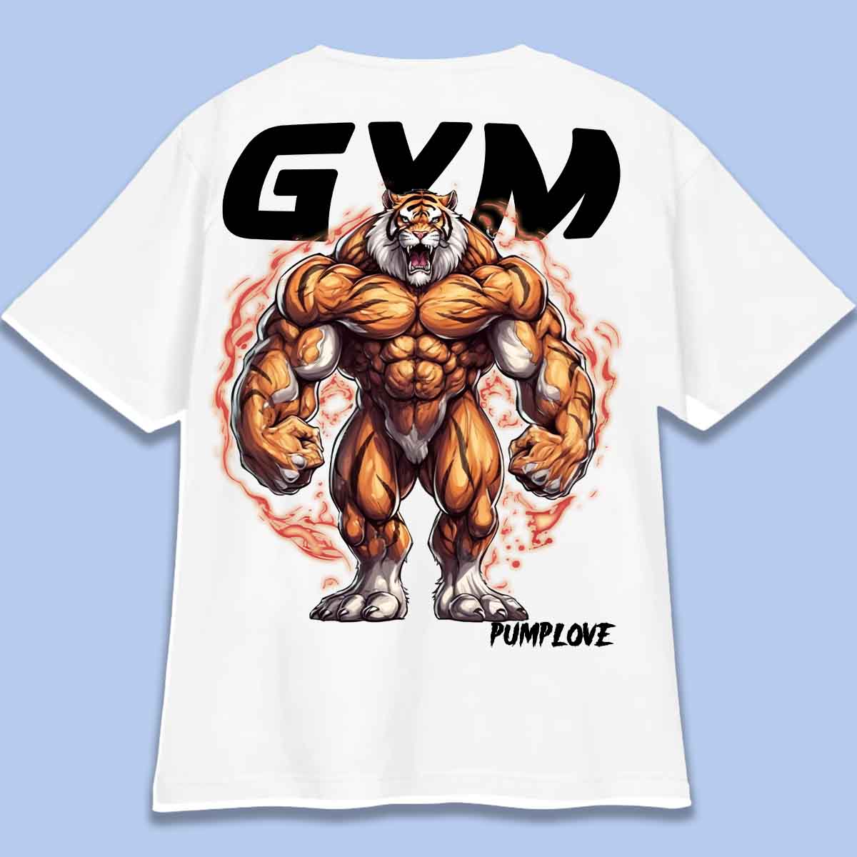 Gym Tiger - T-shirt oversized unisex-rugafdruk
