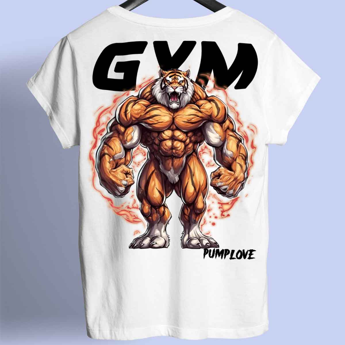 Gym Tiger - Premium shirt, unisex-rugafdruk