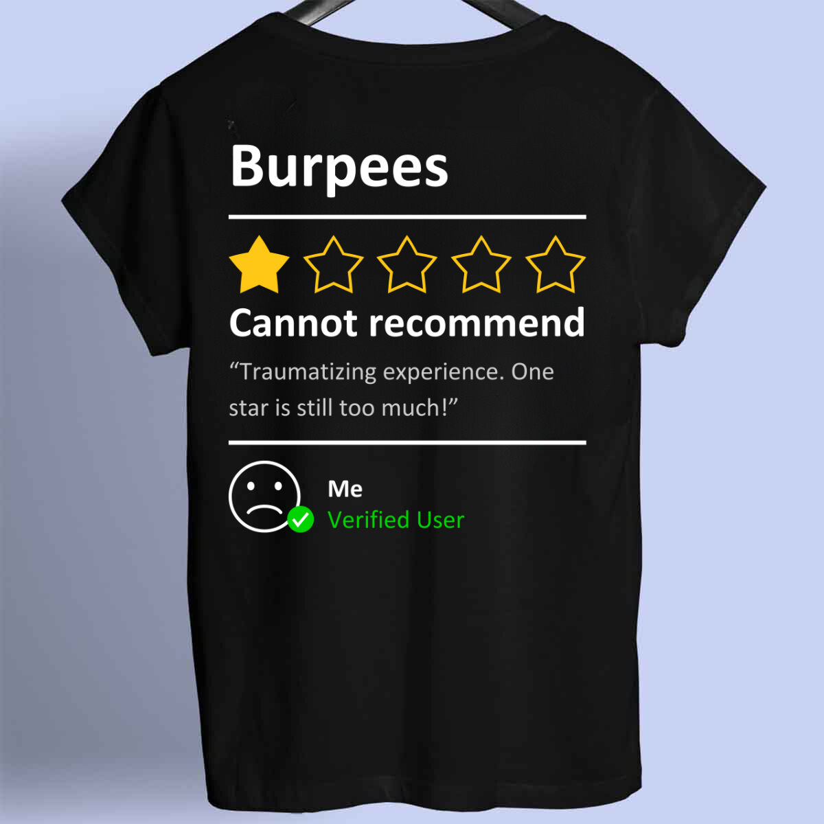 Burpees Review - Premium shirt, unisex print op de voorkant