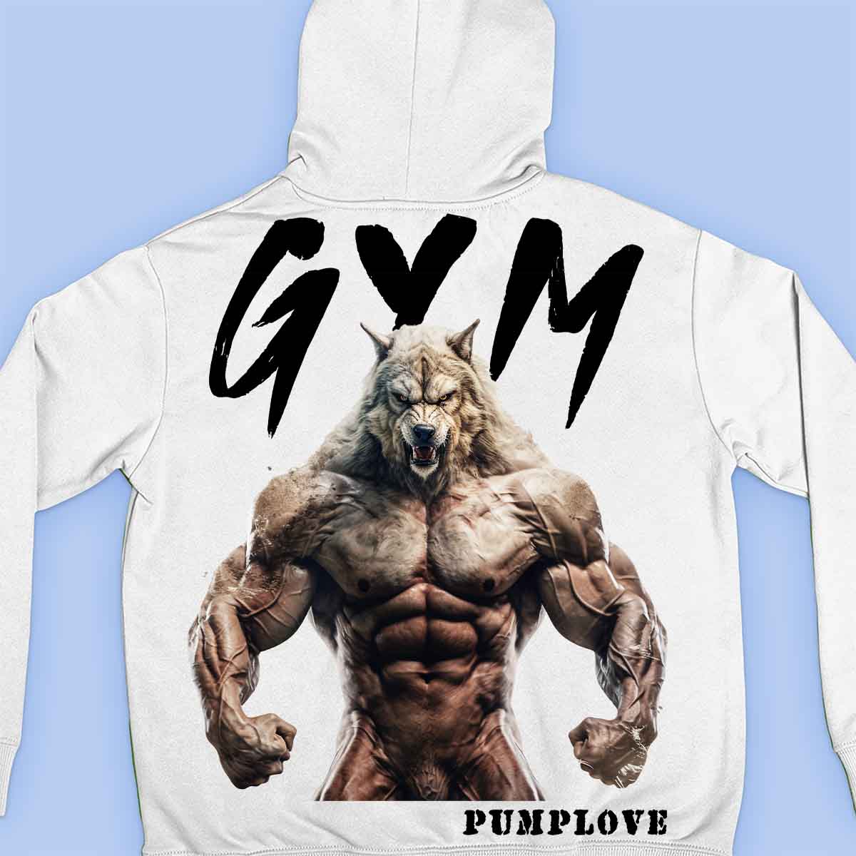 Gym Wolf - Premium Hoodie Unisex Backprint