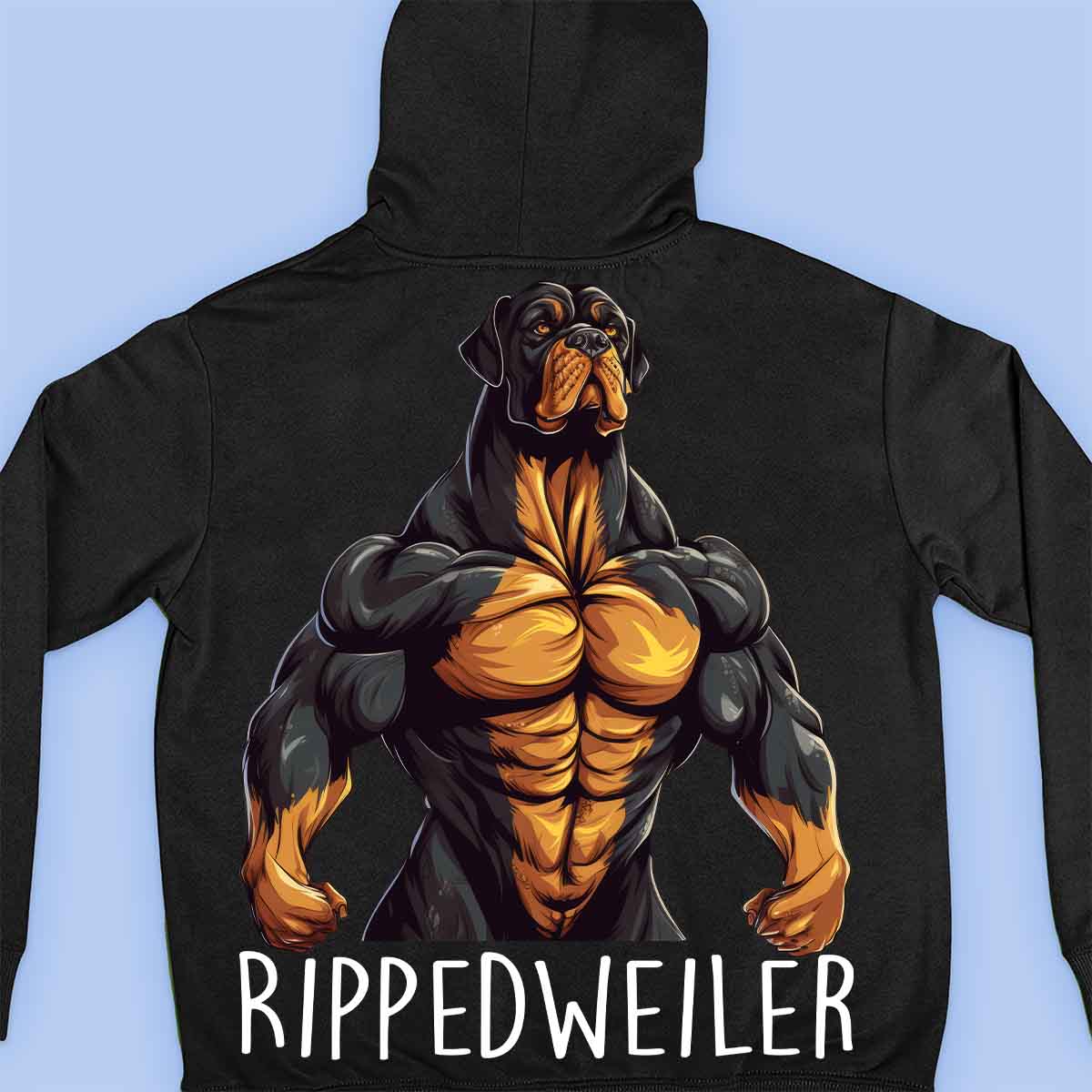 Rippedweiler - Premium hoodie, unisex-rugafdruk