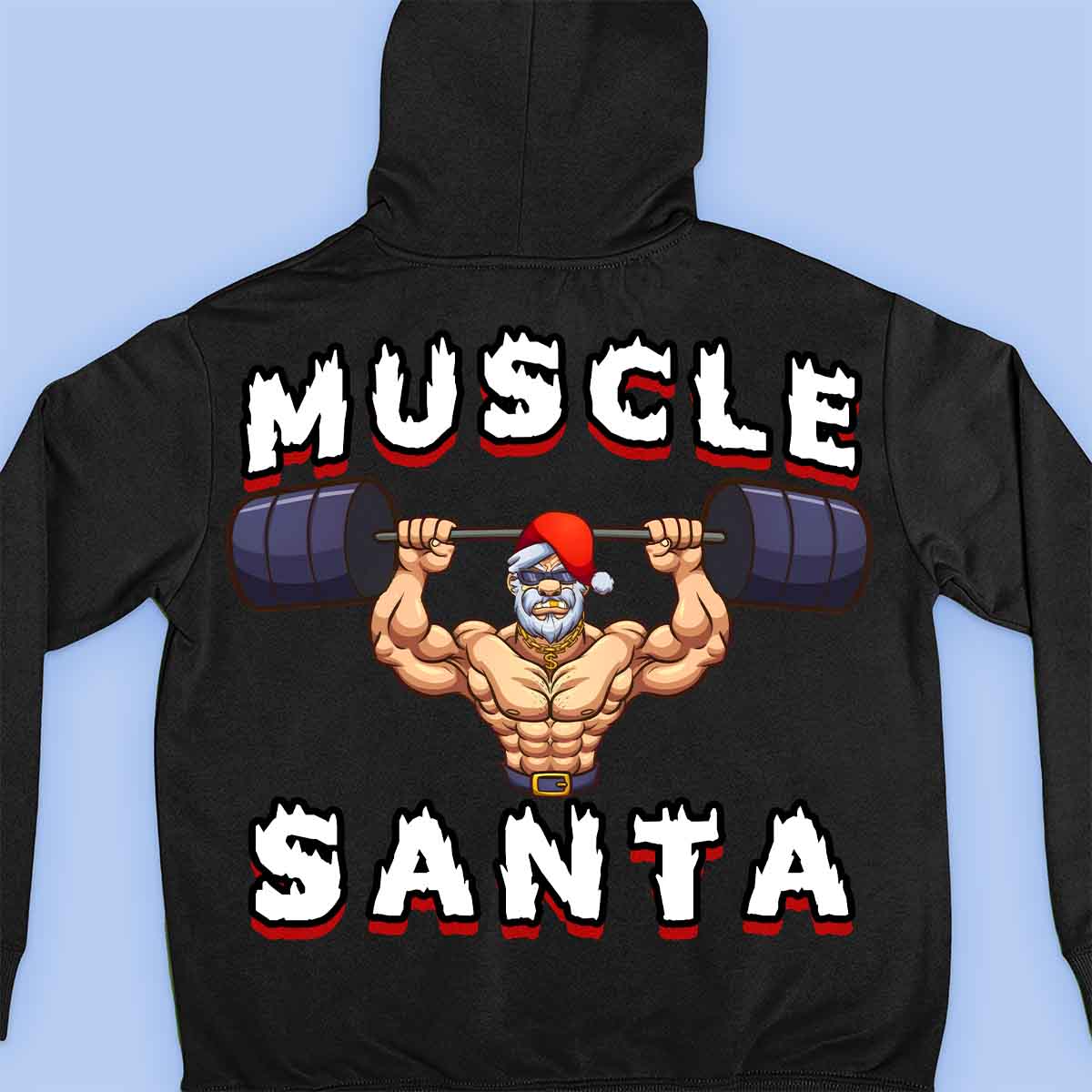 Muscle Santa - Premium hoodie, unisex-rugafdruk