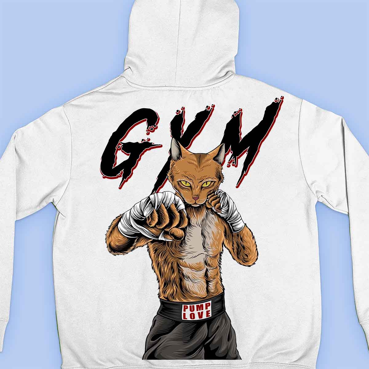 Gym Cat - Premium hoodie, unisex-rugafdruk