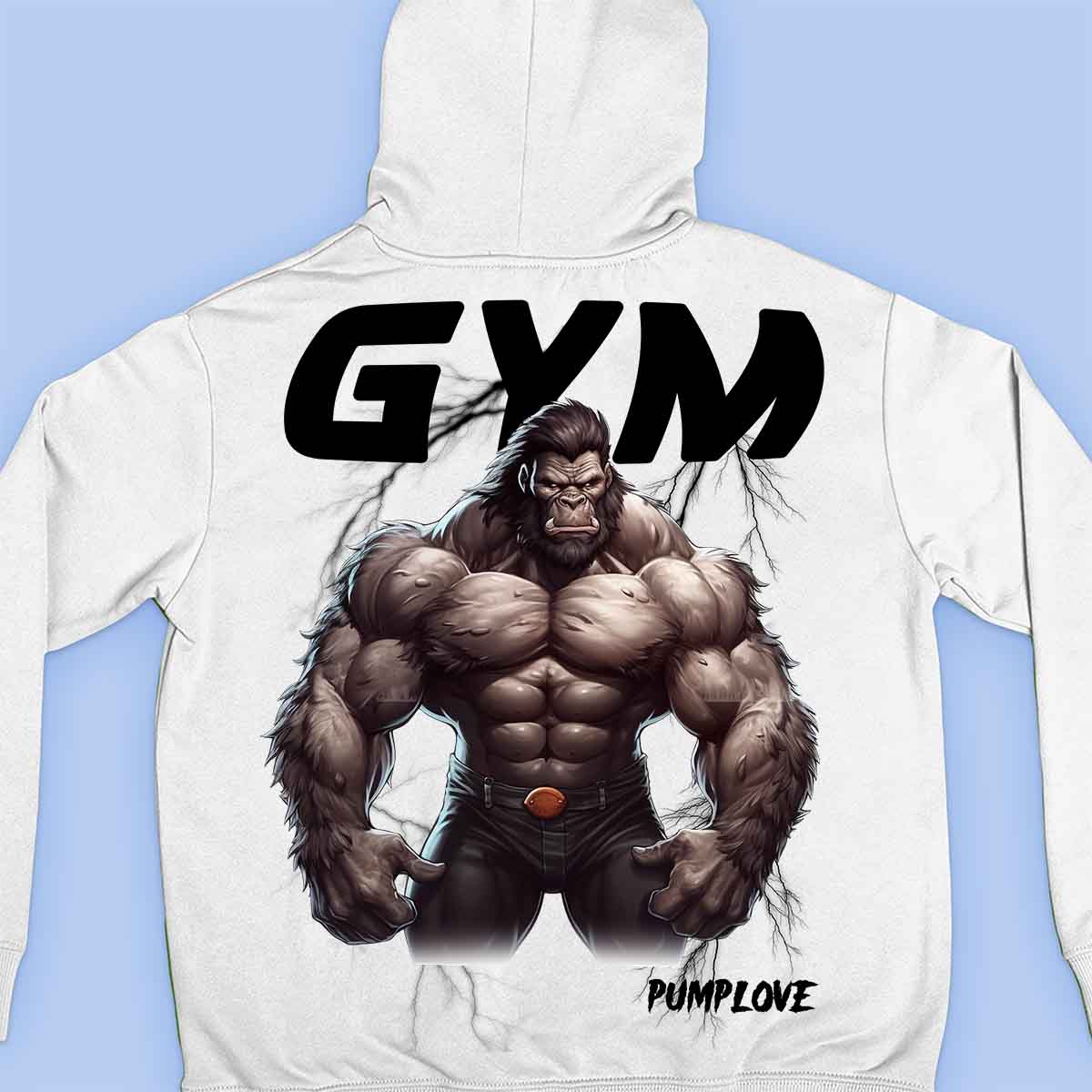 Gym Gorilla - Premium hoodie, unisex-rugafdruk