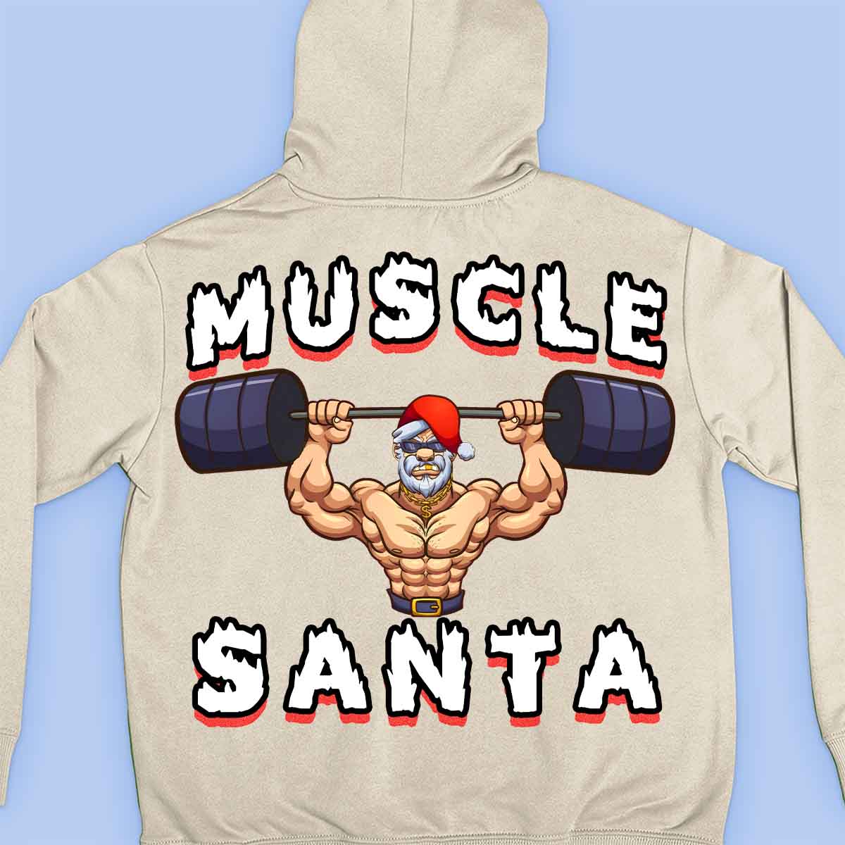 Muscle Santa - Premium hoodie, unisex-rugafdruk