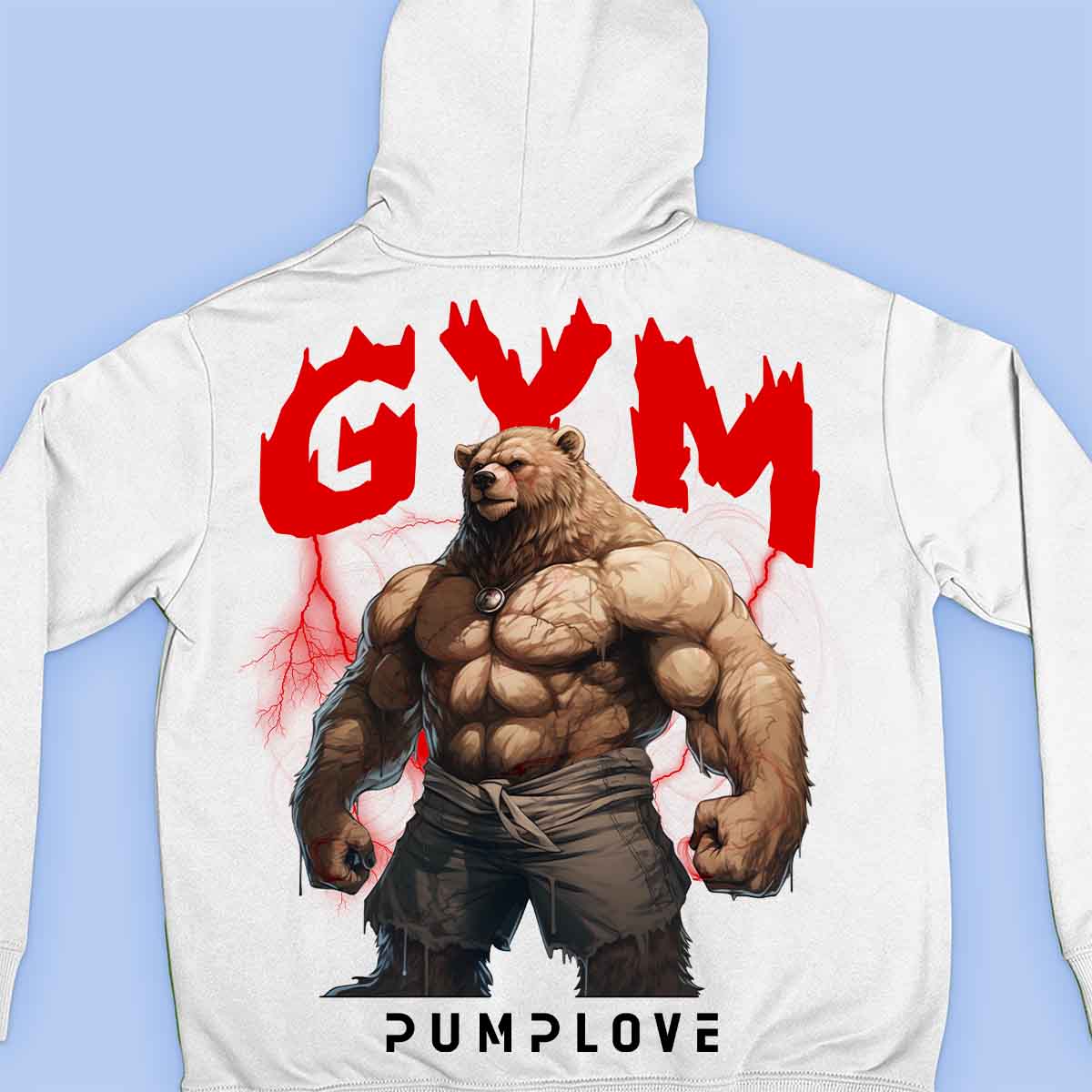 Gym Near - Premium hoodie, uniseks print op de achterkant