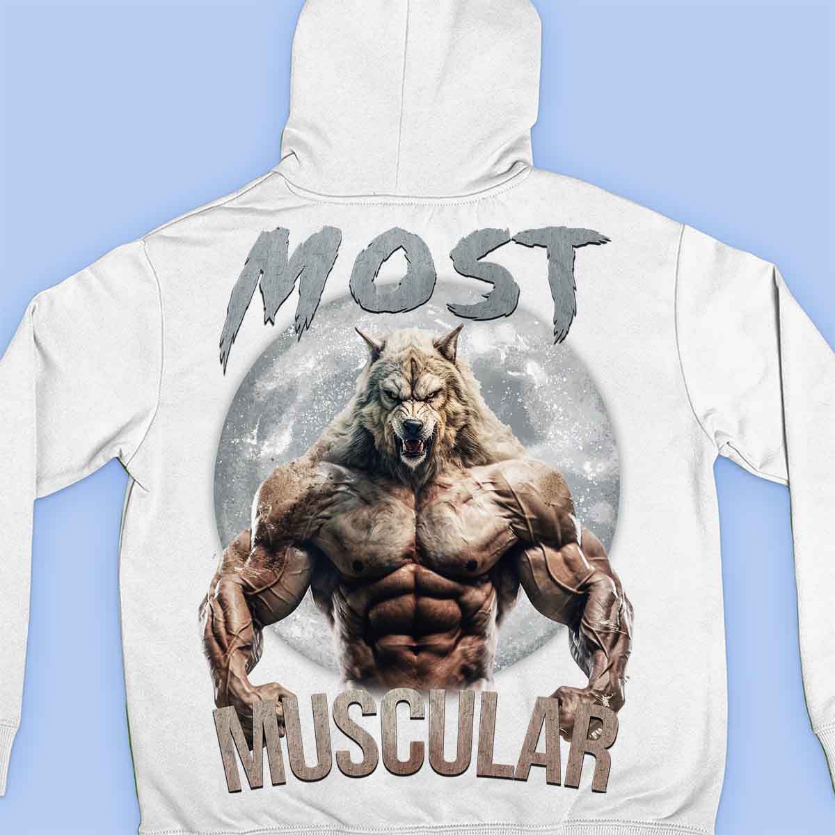 Meest gespierd - Premium hoodie, unisex-rugafdruk