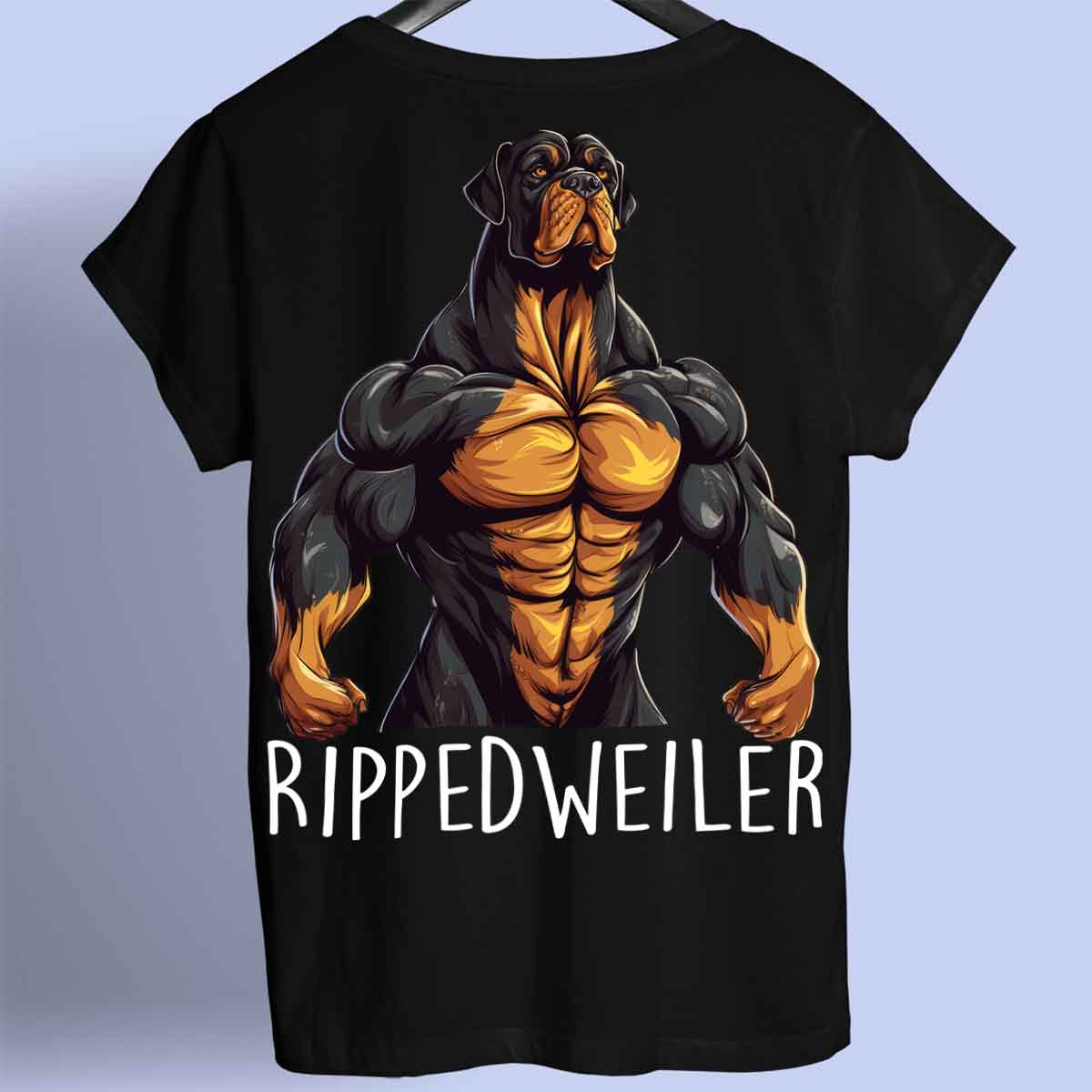 Rippedweiler - Premium T-shirt, unisex-rugafdruk