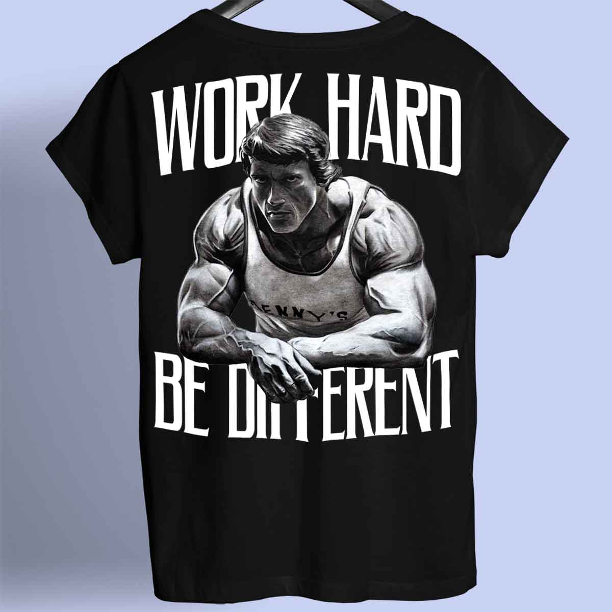 Werk hard - Premium shirt, unisex-rugafdruk