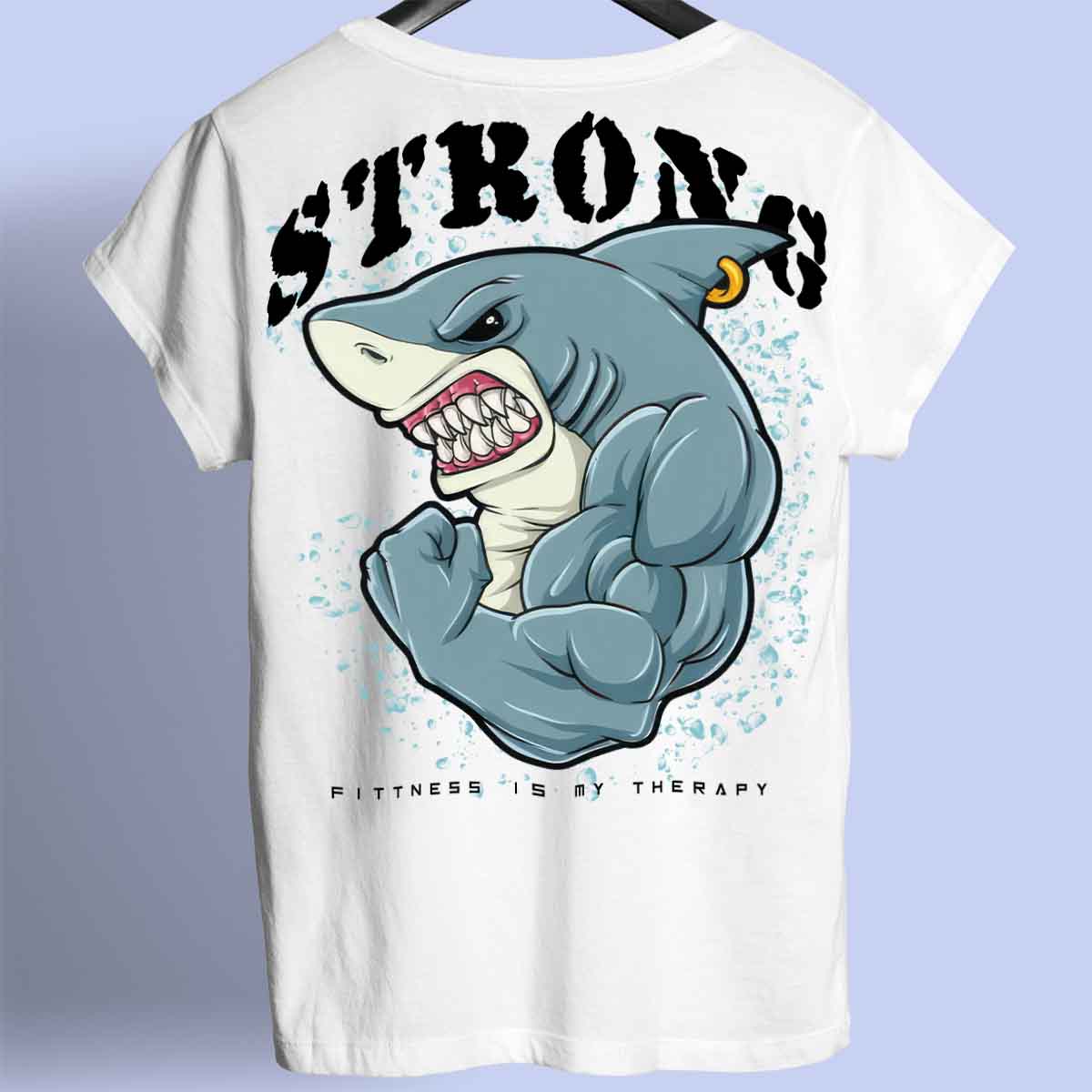 Strong Shark - Premium T-shirt, unisex-rugafdruk