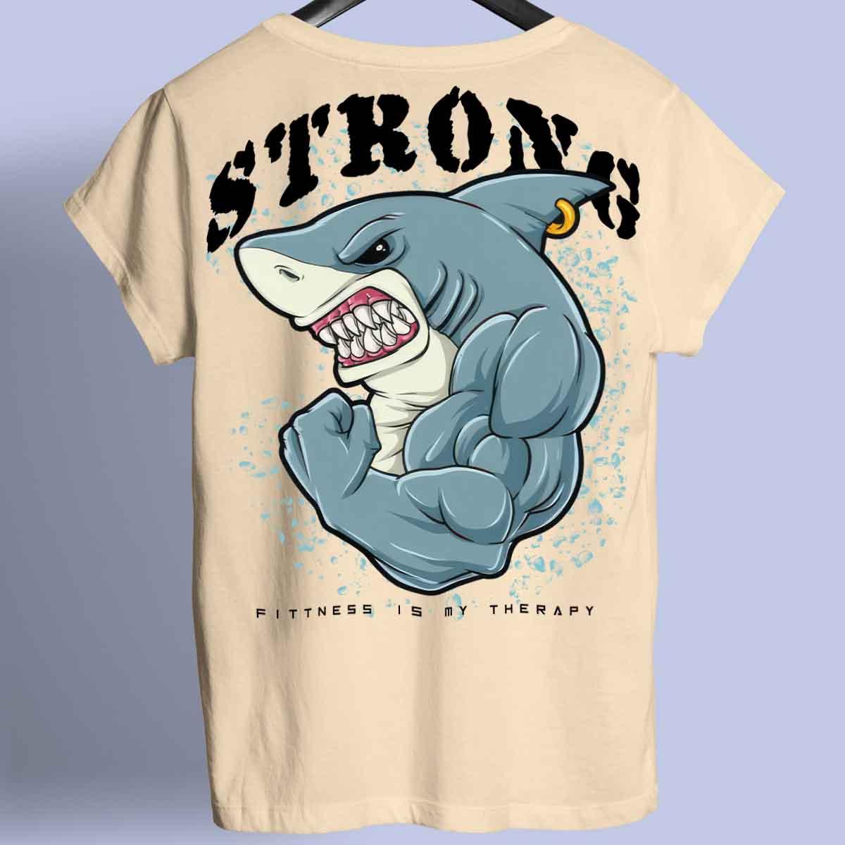 Strong Shark - Premium T-shirt, unisex-rugafdruk