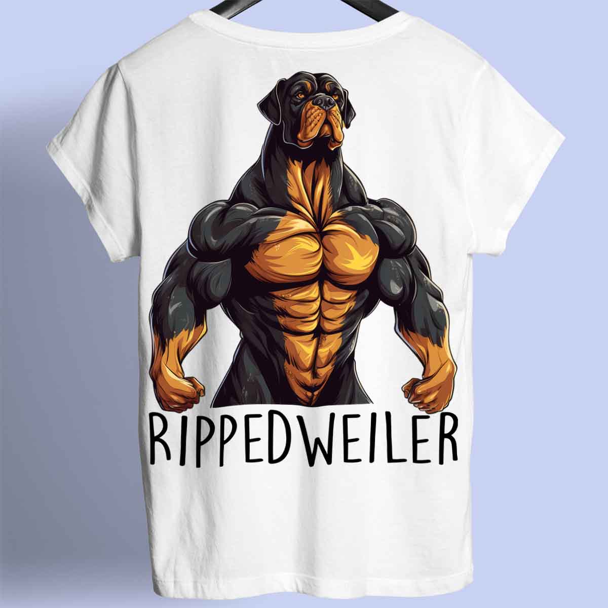 Rippedweiler - Premium T-shirt, unisex-rugafdruk