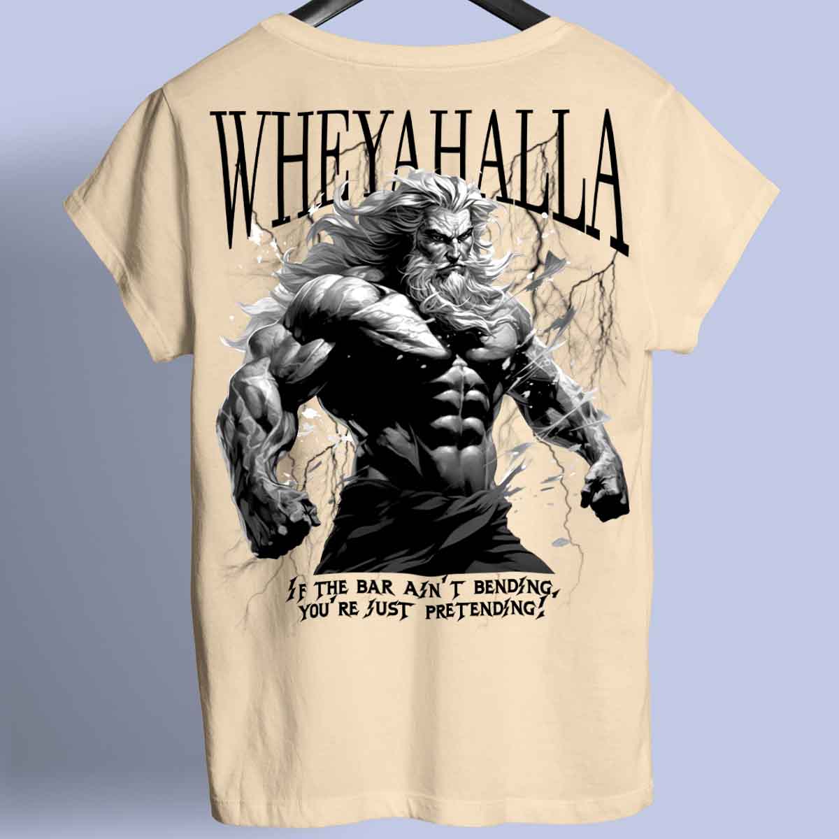 Wheyhalla - Premium shirt, unisex-rugafdruk