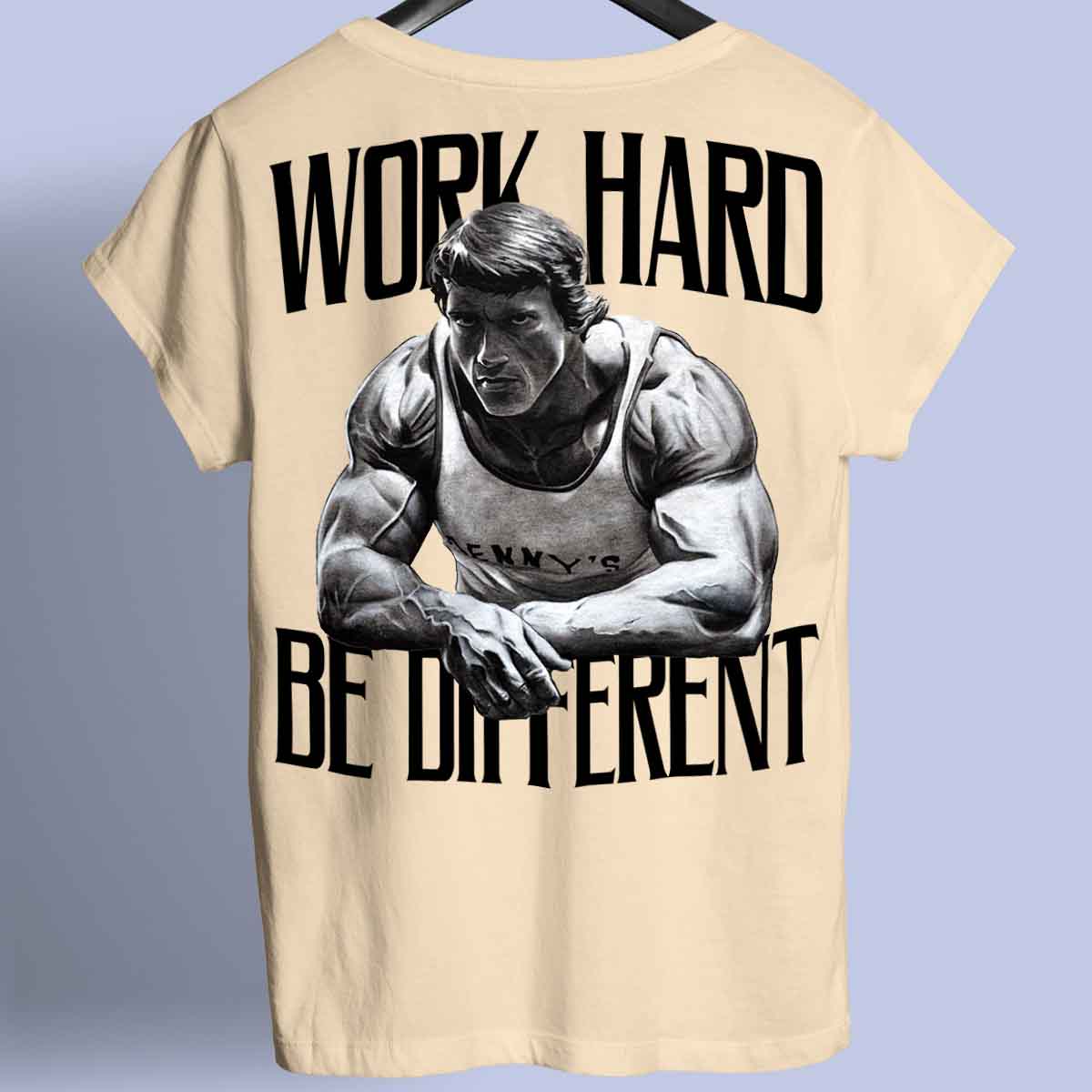 Werk hard - Premium shirt, unisex-rugafdruk