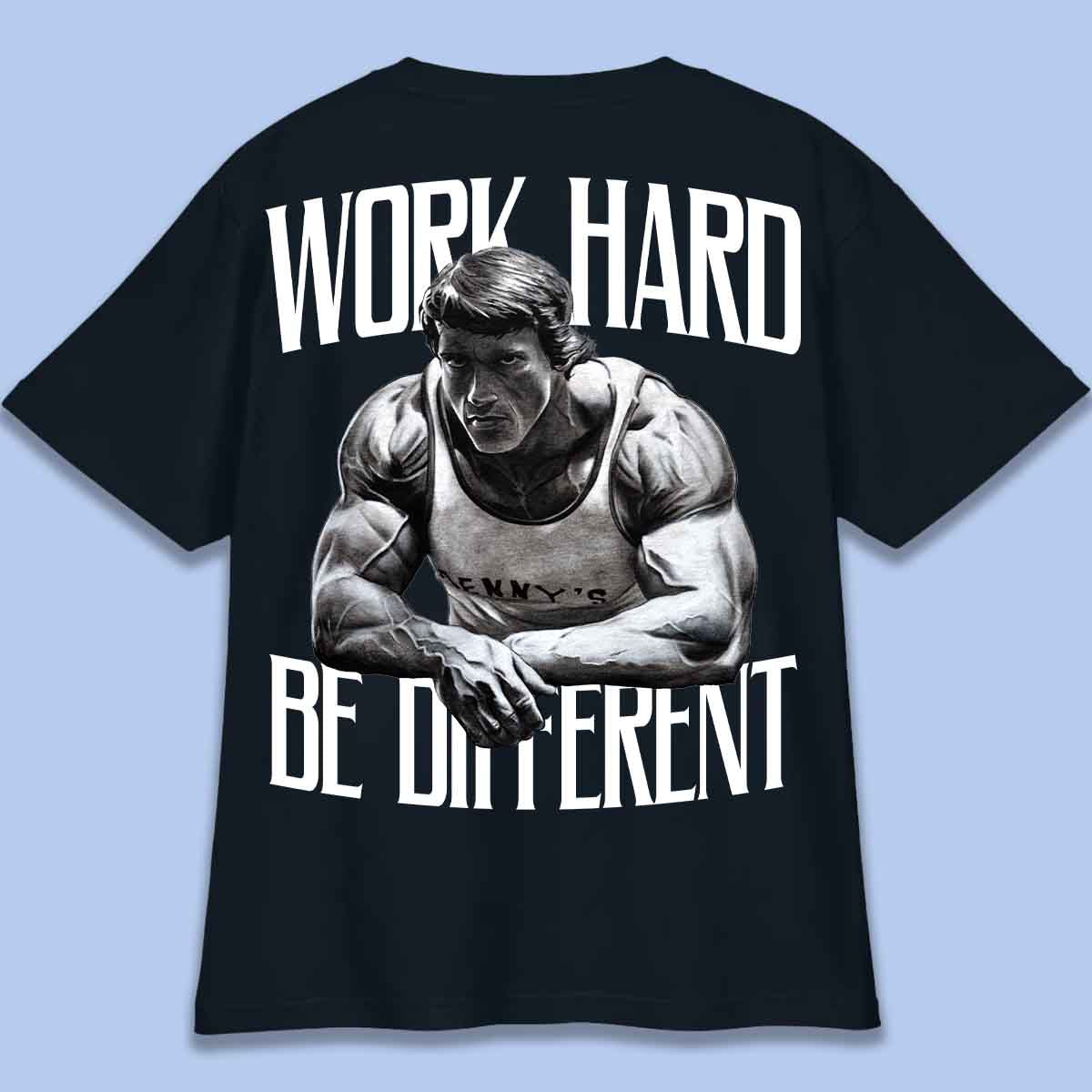 Work Hard - T-Shirt Oversize Unisex Backprint