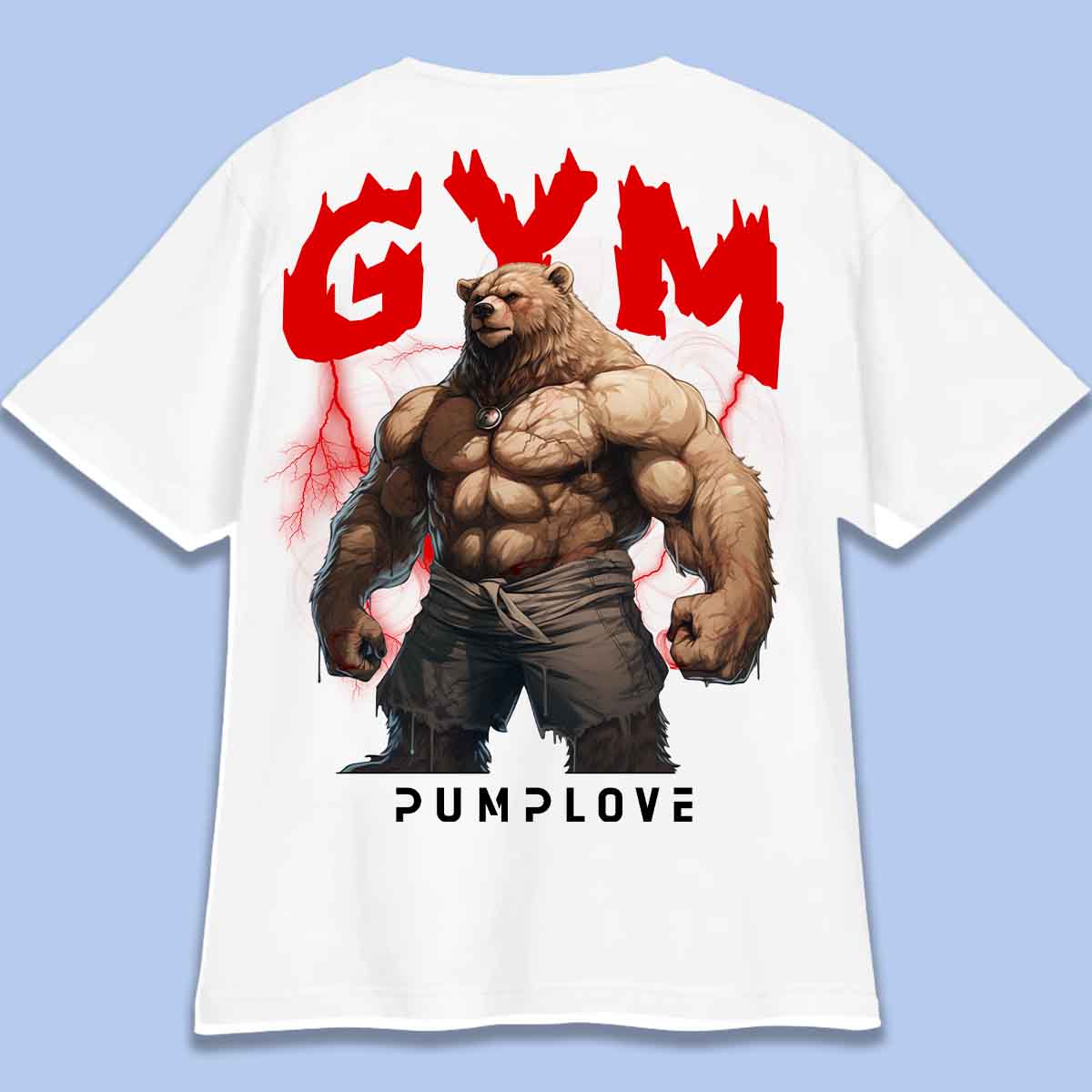 Gym Bear - T-shirt oversized unisex-rugafdruk