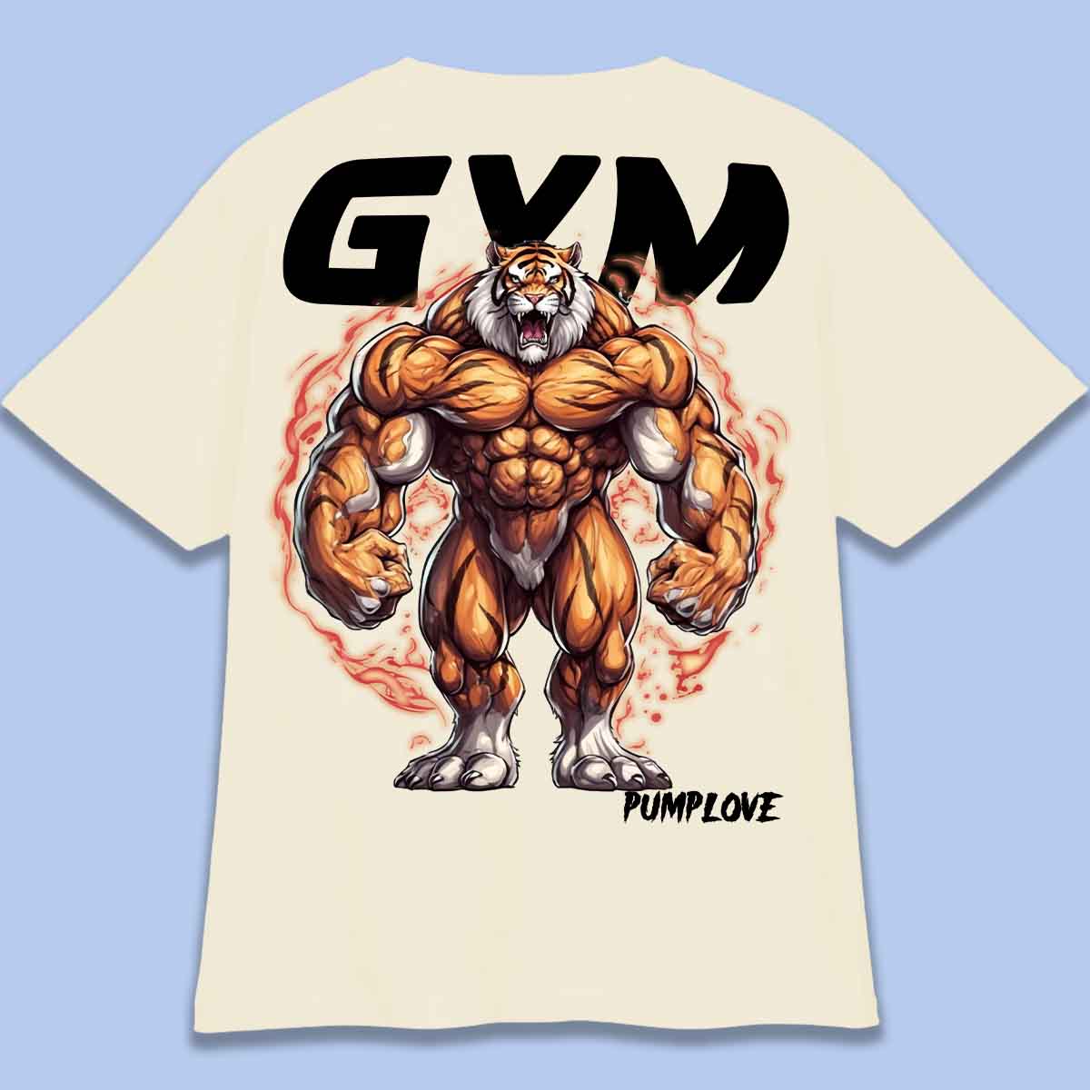 Gym Tiger - T-shirt oversized unisex-rugafdruk