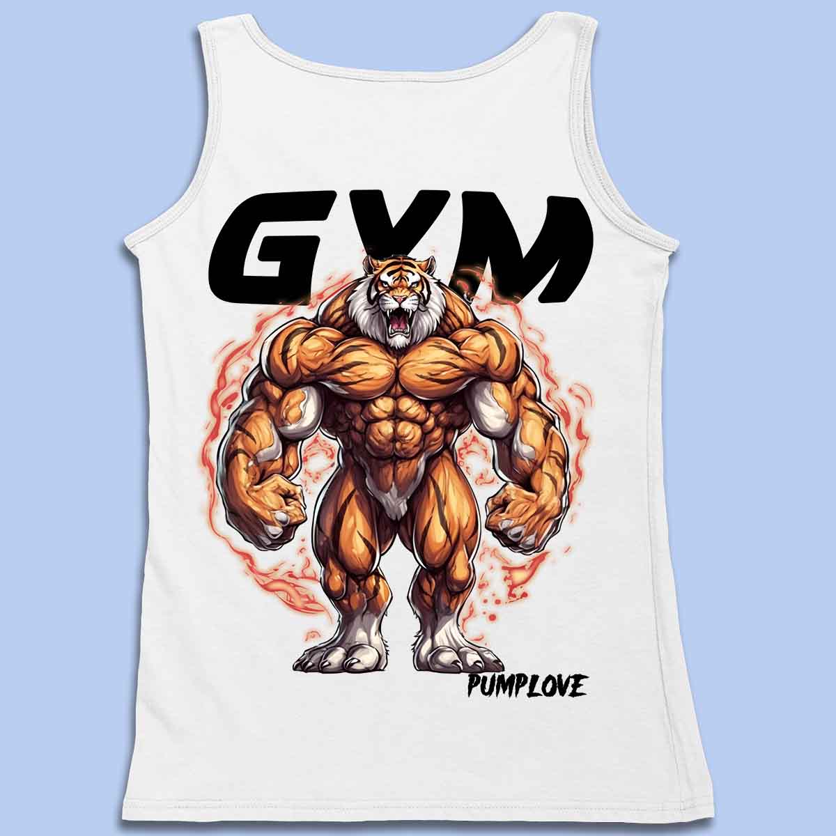 Gym Tiger - Premium tanktop, unisex-rugafdruk