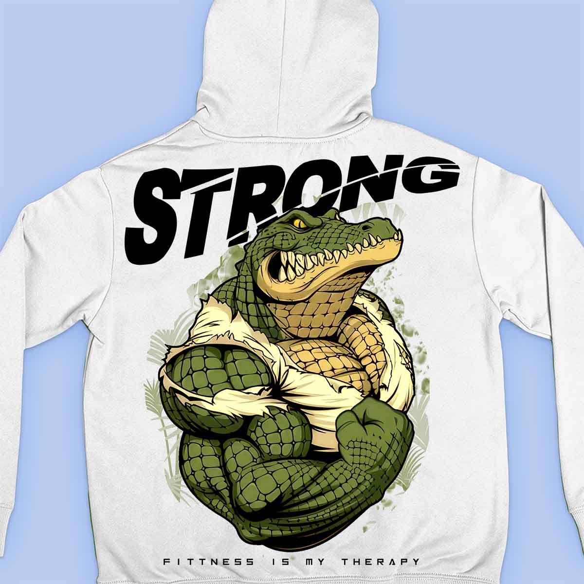 Strong Alligator - Premium hoodie, unisex-rugafdruk