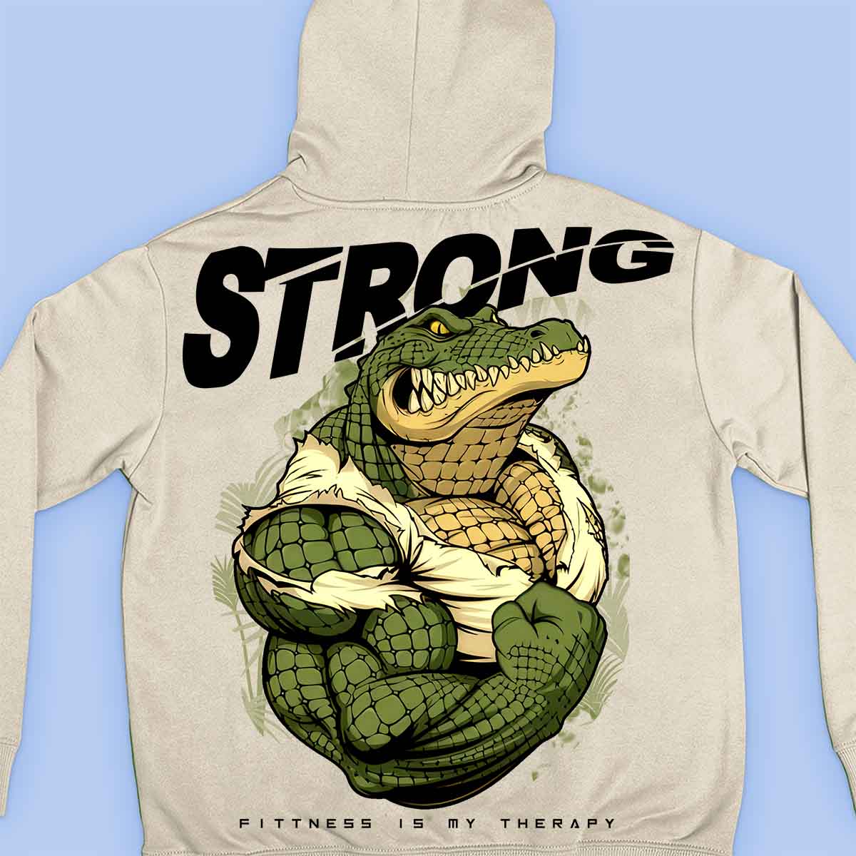 Strong Alligator - Premium hoodie, unisex-rugafdruk